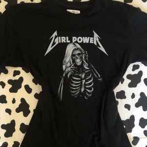 Gothic Style Nylon Girl Power Shirt
